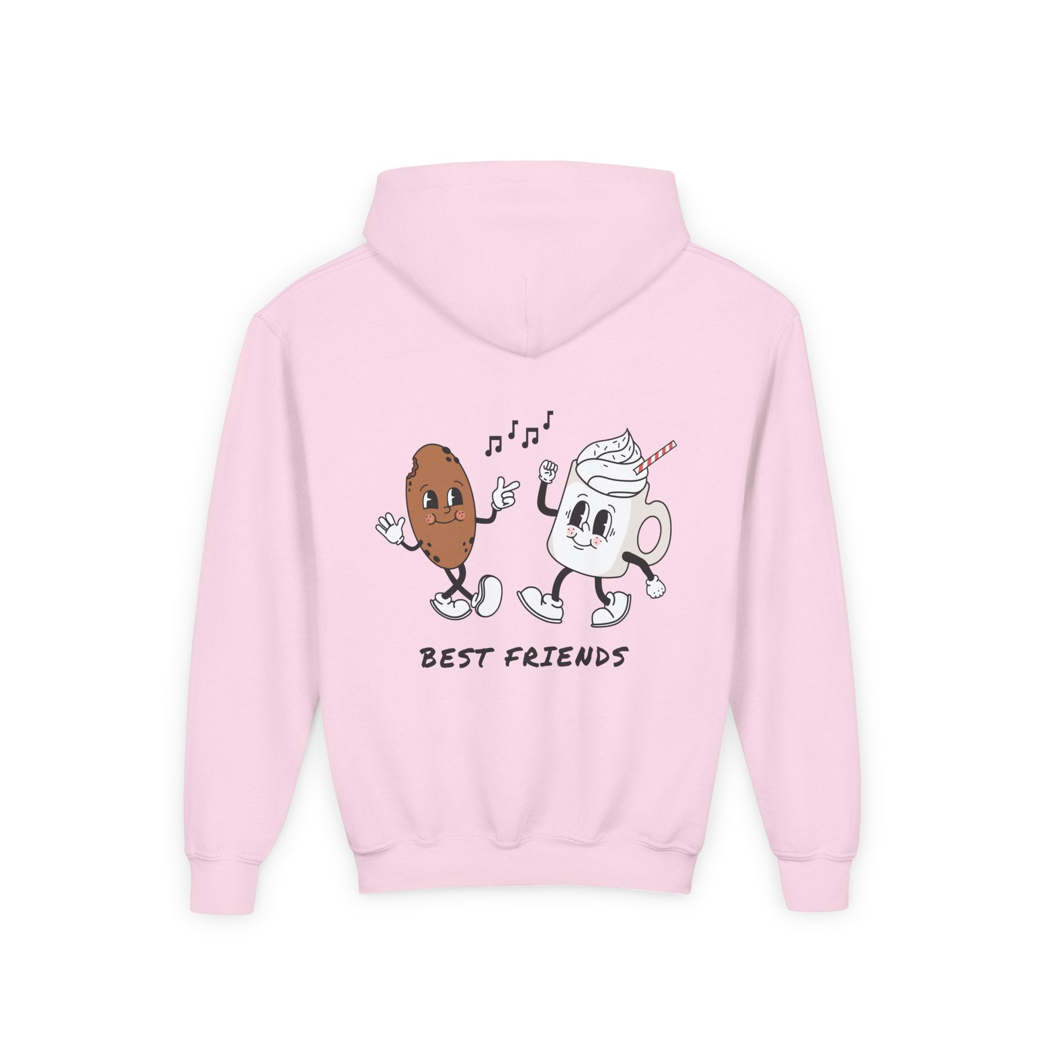 Youth Hoodie — "Alpha Gen" Best Friends Coffee & Donut Graphic