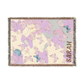 Personalized Woven Blanket — Floral Butterfly Name Throw (Custom "SARAH")