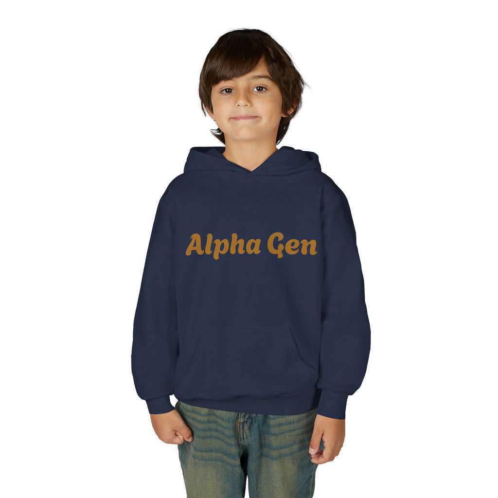 Youth Hoodie — "Alpha Gen" Best Friends Coffee & Donut Graphic