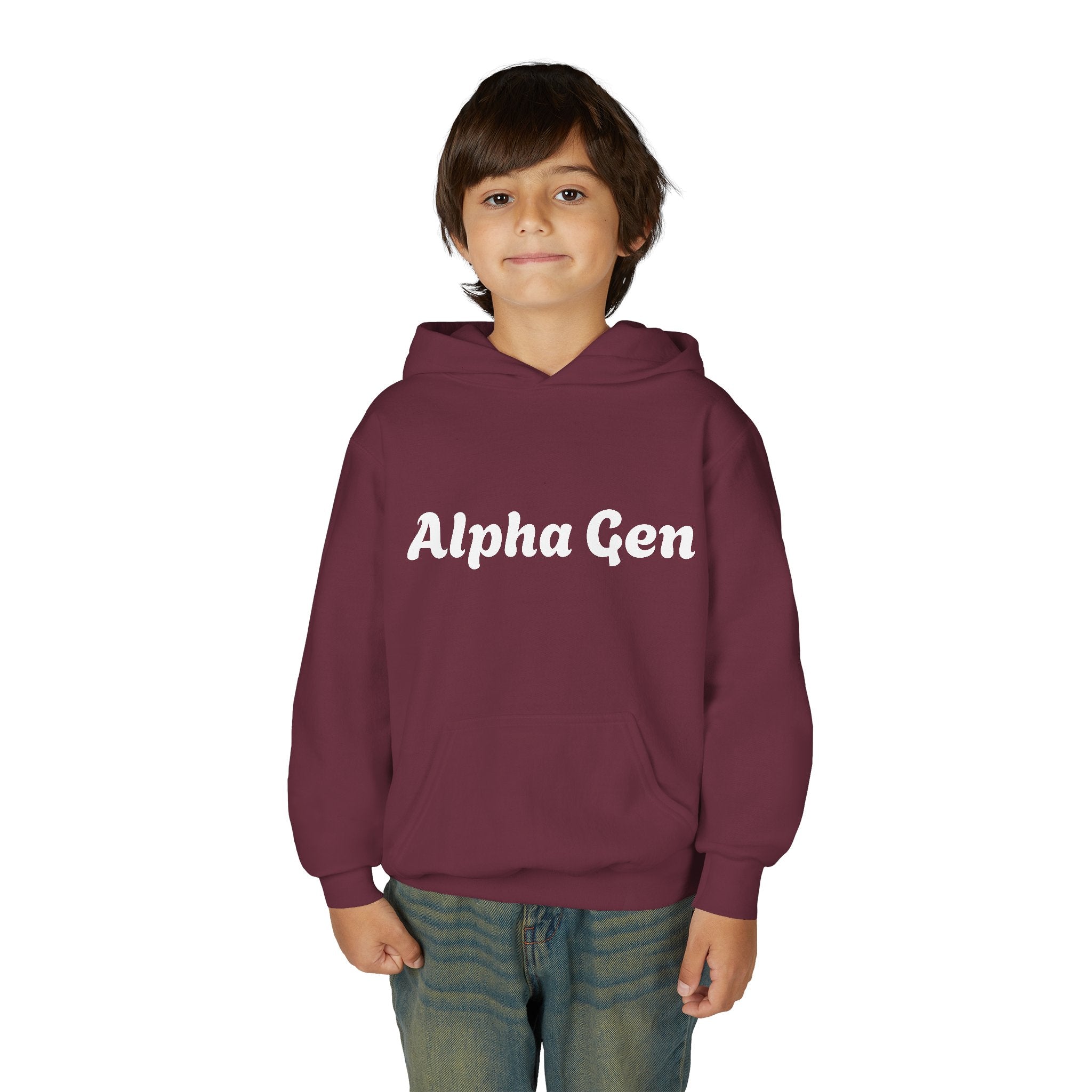 Youth Hoodie — "Alpha Gen" Best Friends Coffee & Donut Graphic